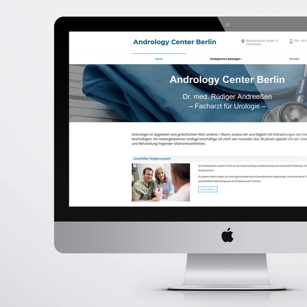 Webdesign für Andrology Center Berlin
