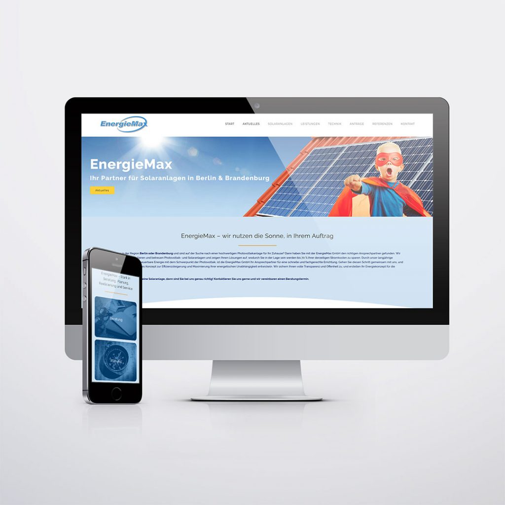 Webdesign für EnergieMax Hennigdorf