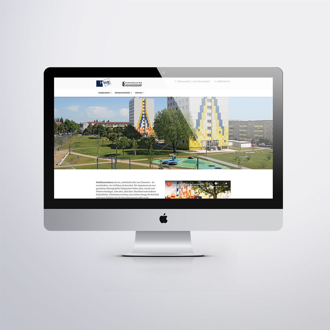 Webdesign für HWB Hochhauswohnen Hennigsdorf